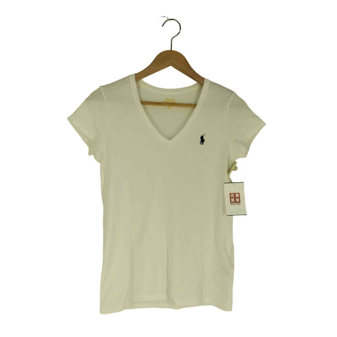 ポロラルフローレン POLO RALPH LAUREN ポニー刺繍 Vネックシャツ レディース import:M