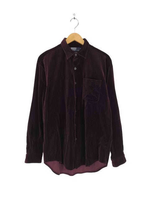 ポロバイラルフローレン Polo by RALPH LAUREN 90S ARMOND ベロアL/S シャツ メンズ M