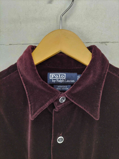ポロバイラルフローレン Polo by RALPH LAUREN 90S ARMOND ベロアL/S シャツ メンズ M