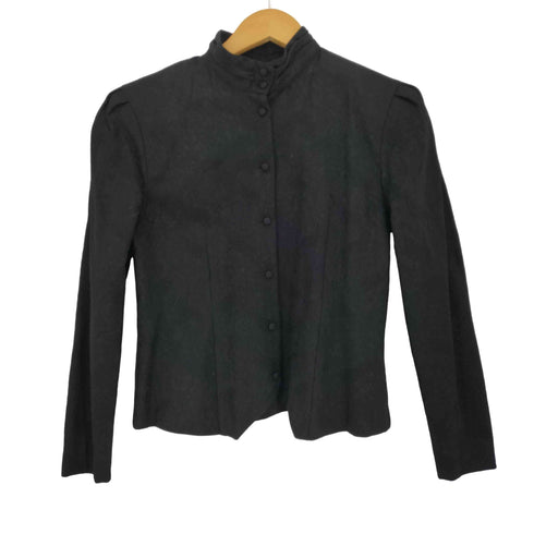 ブルックスブラザーズ BROOKS BROTHERS ジャガード パワーショルダー クロップド スタンドカラージャケット レディース 11R