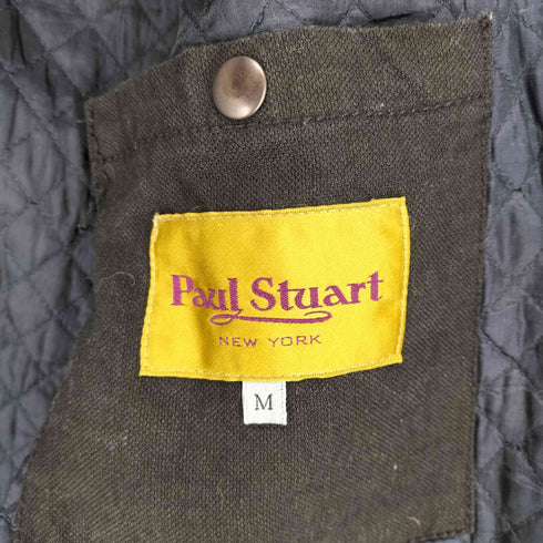 ポールスチュアート Paul Stuart スタンドカラージャケット エルボーパッチ リネン メンズ import:M