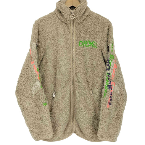ディーゼル DIESEL 袖ロゴフリースジャケット カオス刺繍デザイン メンズ import:XS