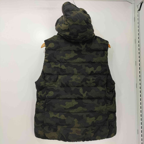 ユニクロ UNIQLO 00s Y2K フードダウンベスト カモ柄 迷彩 3XL レディース 3XL