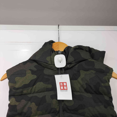 ユニクロ UNIQLO 00s Y2K フードダウンベスト カモ柄 迷彩 3XL レディース 3XL
