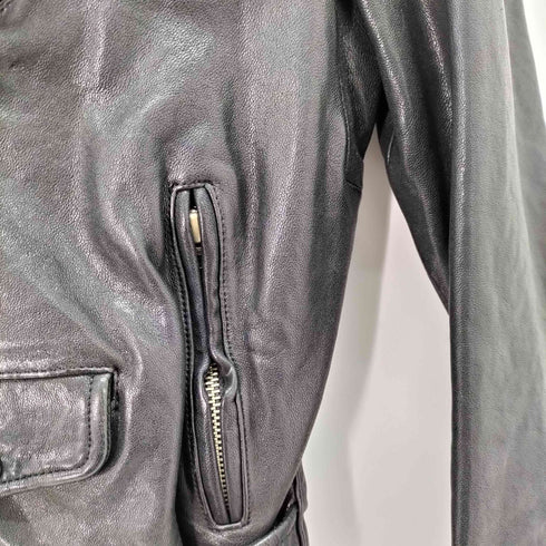 ビューティフルピープル beautiful people shrink leather riders jacket シュリンクレザーライダースジャケット ダブル レディース 150