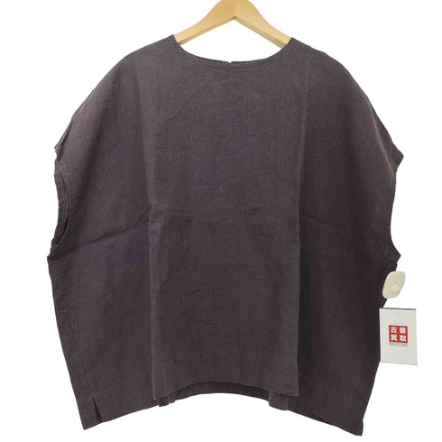 イチ ICHI Antiquites リネン100 ノースリーブ ブラウス レディース