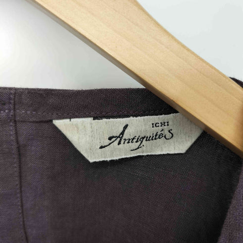 イチ ICHI Antiquites リネン100 ノースリーブ ブラウス レディース