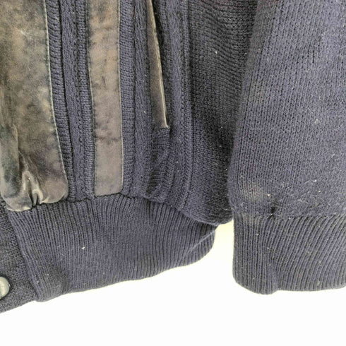 Mani フェイクスエード切替 カーディガン メンズ