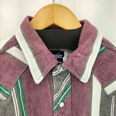 ラングラー Wrangler 80s コットンストライプ ロングスリーブシャツ メンズ 17-35