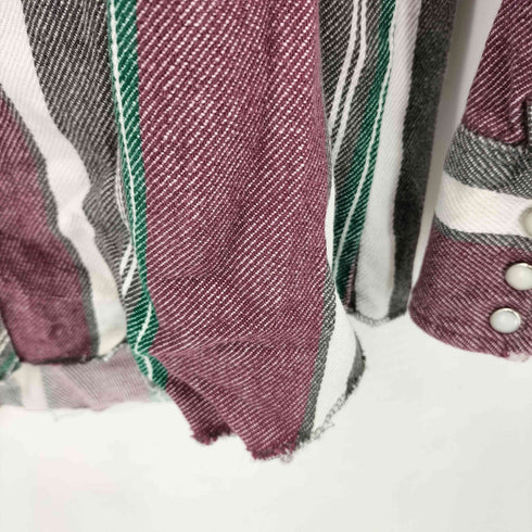ラングラー Wrangler 80s コットンストライプ ロングスリーブシャツ メンズ 17-35