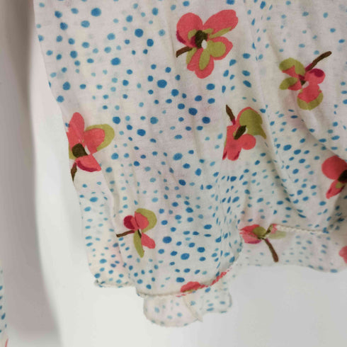 マルニ MARNI イタリア製 花柄 ドット リボン シアーTシャツ レディース JPN:40