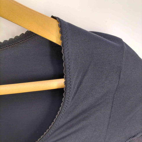 ドルチェアンドガッバーナ DOLCE&GABBANA UNDER WEAR イタリア製 フリル ストレッチ ロゴテープ Uネックカットソー レディース