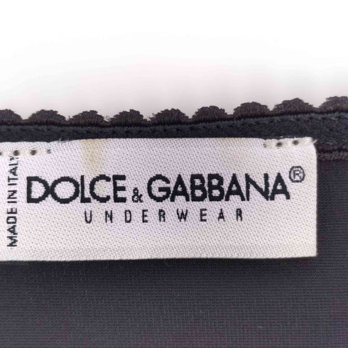 ドルチェアンドガッバーナ DOLCE&GABBANA UNDER WEAR イタリア製 フリル ストレッチ ロゴテープ Uネックカットソー レディース