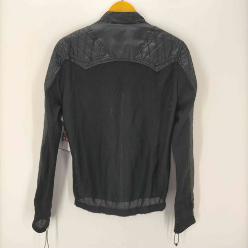 ミハラヤスヒロ MIHARA YASUHIRO 00S 初期タグ メッシュ キルティング 異素材切替 シングルライダース ジャケット メンズ JPN:M