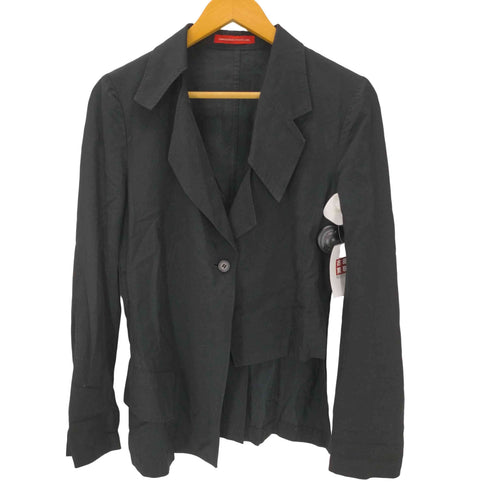 ワイズレッドレーベル Ys Red Label 09SS Asymmetry Rayon Jacket 変形 アシンメトリー レーヨン コットン 1B テーラード ジャケット レディース JPN:2