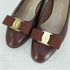 サルヴァトーレフェラガモ Salvatore Ferragamo リザード型押し ヴァラリボンパンプス レディース US:6.5