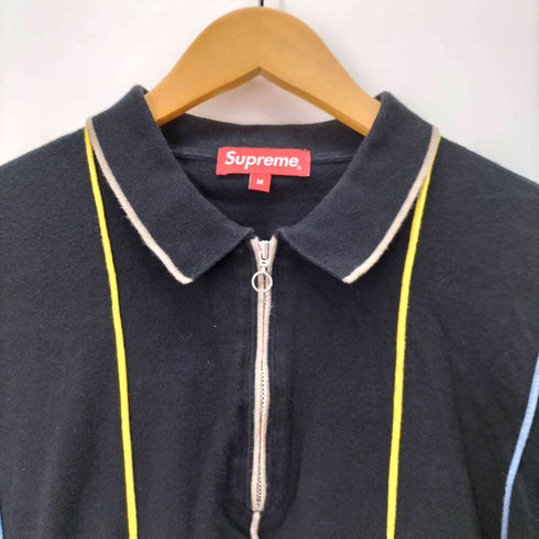 シュプリーム Supreme PINSTRIPE HALF ZIP POLO メンズ import:M