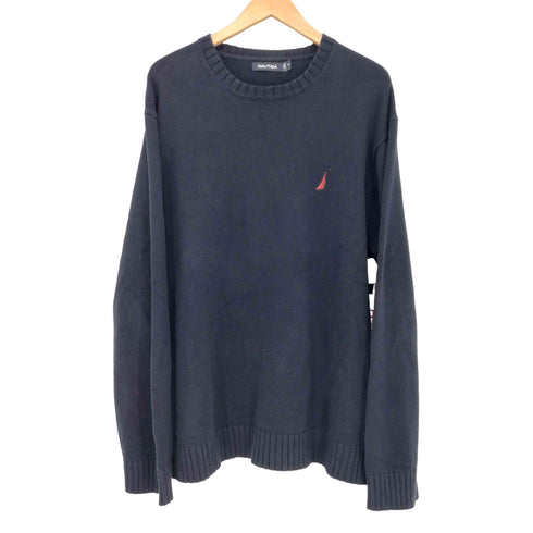 ノーティカ NAUTICA ワンポイント刺繍 クルーネック コットンニット メンズ XL