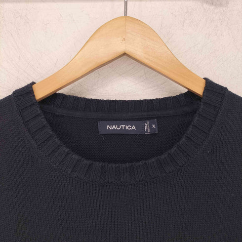 ノーティカ NAUTICA ワンポイント刺繍 クルーネック コットンニット メンズ XL