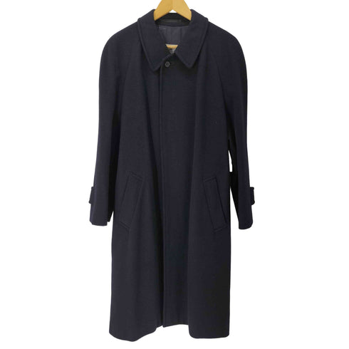 アクアスキュータム AQUASCUTUM イングランド製 ウール100 比翼 ステンカラー コート メンズ UK:38