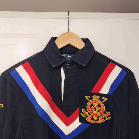 ポロバイラルフローレン Polo by RALPH LAUREN トリコロール エルボーパッチ ラガーシャツ メンズ import:XS