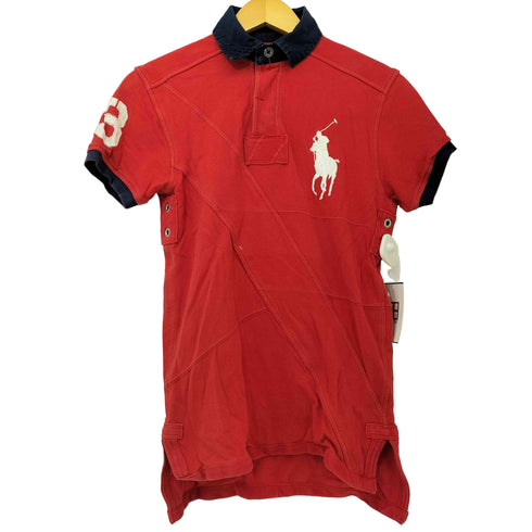 ポロバイラルフローレン Polo by RALPH LAUREN ビッグポニー刺繍 バイカラー 鹿の子 ポロシャツ メンズ import:XS