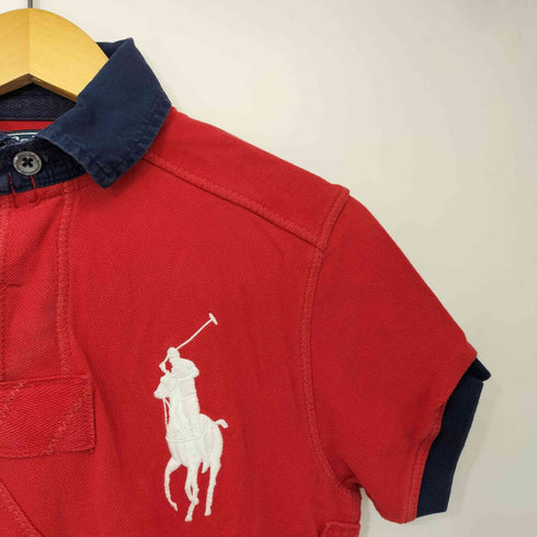 ポロバイラルフローレン Polo by RALPH LAUREN ビッグポニー刺繍 バイカラー 鹿の子 ポロシャツ メンズ import:XS