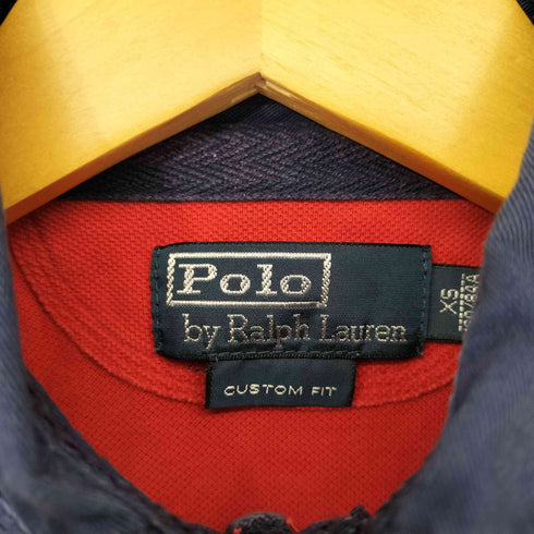 ポロバイラルフローレン Polo by RALPH LAUREN ビッグポニー刺繍 バイカラー 鹿の子 ポロシャツ メンズ import:XS