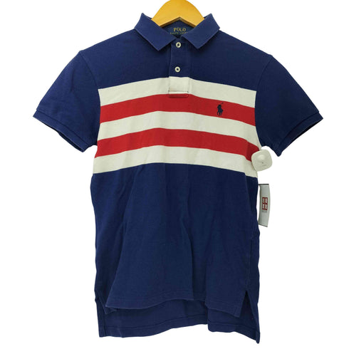 ポロラルフローレン POLO RALPH LAUREN CUSTOM FIT ポニー刺繍 マルチカラー ボーダー ポロシャツ メンズ import:XS
