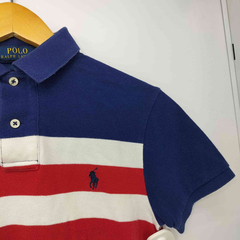 ポロラルフローレン POLO RALPH LAUREN CUSTOM FIT ポニー刺繍 マルチカラー ボーダー ポロシャツ メンズ import:XS