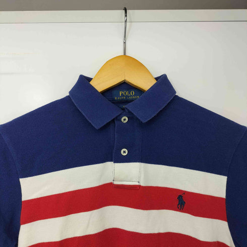 ポロラルフローレン POLO RALPH LAUREN CUSTOM FIT ポニー刺繍 マルチカラー ボーダー ポロシャツ メンズ import:XS