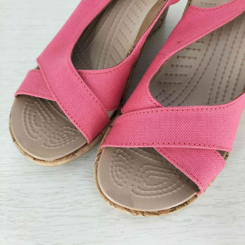 クロックス crocs アレイリネンコルクラップウェッジサンダル レディース JPN:23