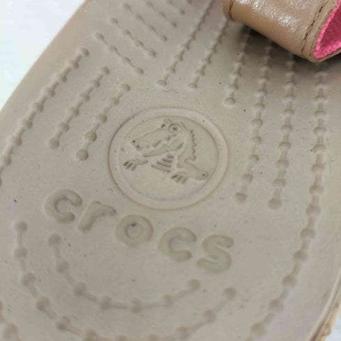 クロックス crocs アレイリネンコルクラップウェッジサンダル レディース JPN:23