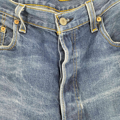 リーバイス Levis 90S USA製 501 ボタン裏555 バレンシア工場 110周年 クロカン BIGE 赤耳 ボタンフライ デニムパンツ メンズ