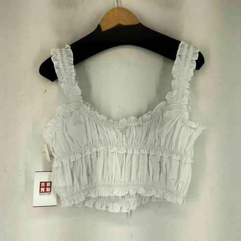 ザラ ZARA タイリボン付きポプリントップス レディース import:M