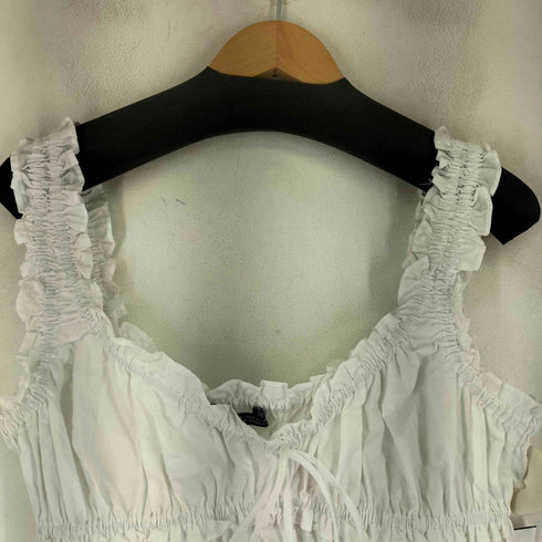 ザラ ZARA タイリボン付きポプリントップス レディース import:M