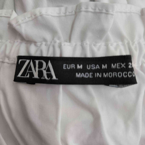 ザラ ZARA タイリボン付きポプリントップス レディース import:M