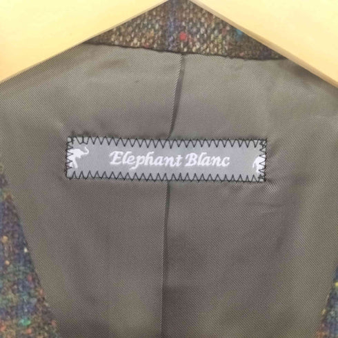 エレファンブラン Elephant Blanc チェック柄 ウールベスト メンズ JPN:44