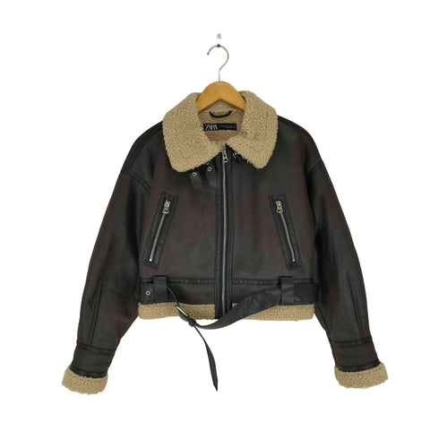 ザラ ZARA ダブルフェイス ショートジャケット レディース import:M