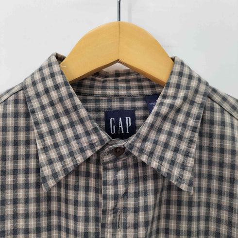 ギャップ Gap OLD 紺タグ チェック 両胸フラップコットンシャツ メンズ import:M