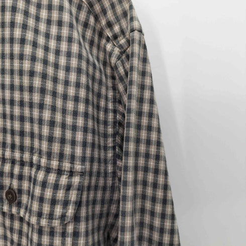 ギャップ Gap OLD 紺タグ チェック 両胸フラップコットンシャツ メンズ import:M