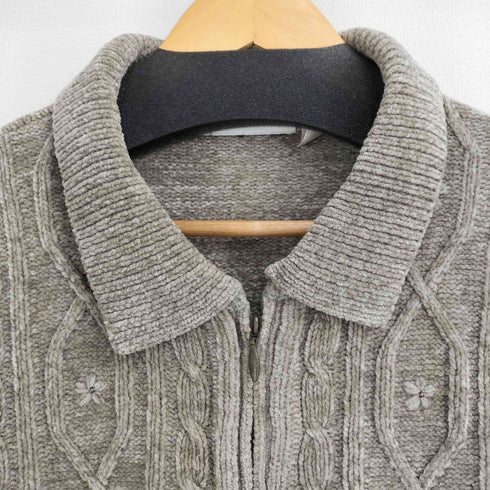 アルフレッドダナー ALFRED DUNNER アクリルケーブルニットジップアップカーディガン レディース JPN:L