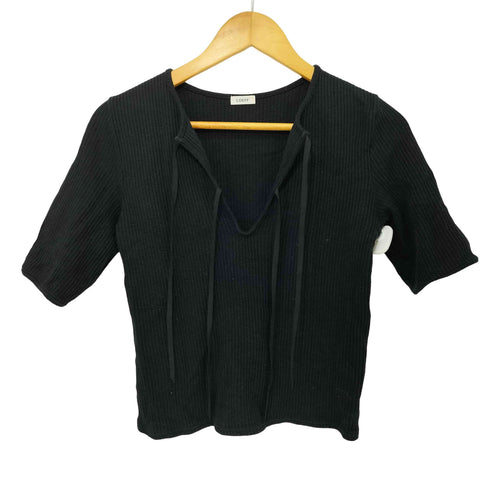 ロエフ LOEFF コットン リブ リボン Tシャツ レディース FREE