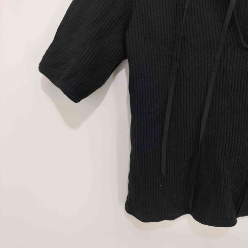 ロエフ LOEFF コットン リブ リボン Tシャツ レディース FREE