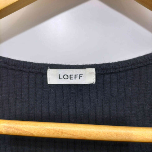 ロエフ LOEFF コットン リブ リボン Tシャツ レディース FREE