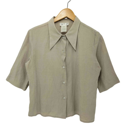 アニエスベー agnes b. 90s ロングポイントカラー S/S ポリシャツ レディース 3
