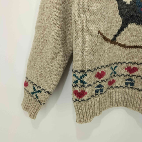 エディーバウアー Eddie Bauer 90s ロッキングホース ノルディック ウール ニット セーター レディース import:S