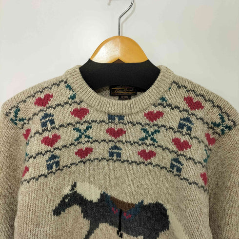 エディーバウアー Eddie Bauer 90s ロッキングホース ノルディック ウール ニット セーター レディース import:S