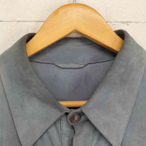 サルヴァトーレフェラガモ Salvatore Ferragamo GENUINE LEATHER リアルレザー スウェードシャツ メンズ EUR:50