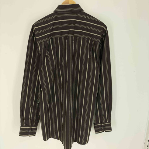 LA GATE USA 90S ベトナム製 ストライプ ポリコットン オーバーサイズ L/S シャツ メンズ import:XL